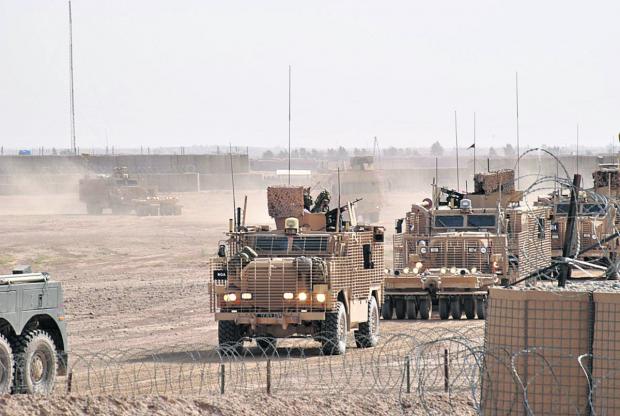 Vehicles from Abingdon?s 3 Close Support Logistic Regiment in Afghanistan