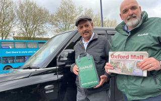 Rapaid Emergency Bandages pack handed to taxi driver