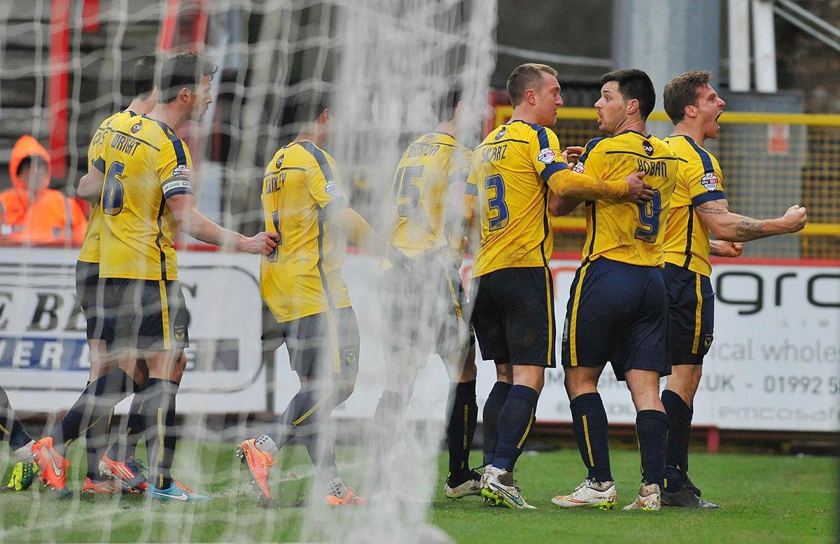 Pictures from Oxford United's 0-2 away win at Stevenage