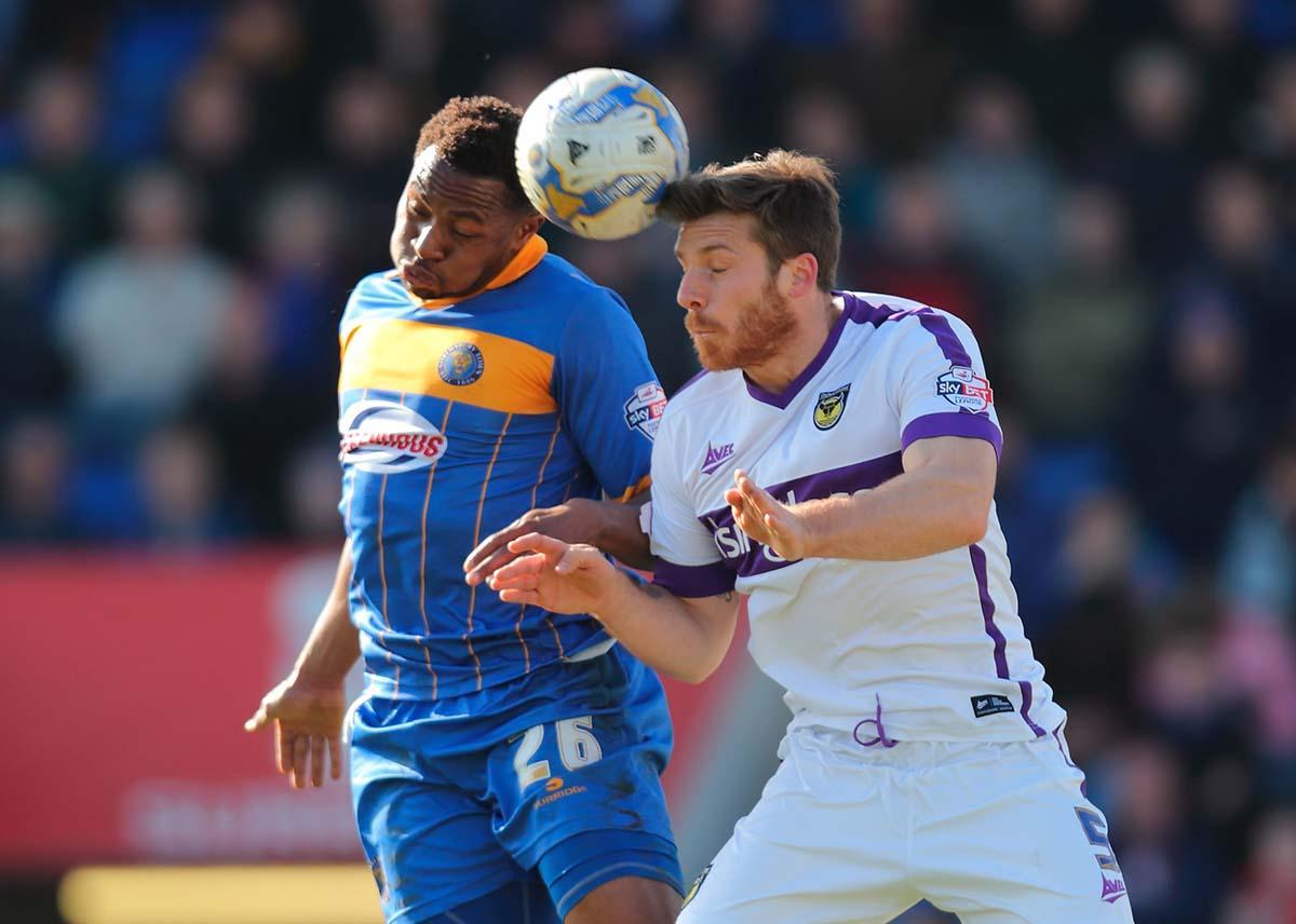 Shrewsbury Town v Oxford United at Greenhous Meadow Stadium on Saturday March 21st 2015. IN PICTURES 