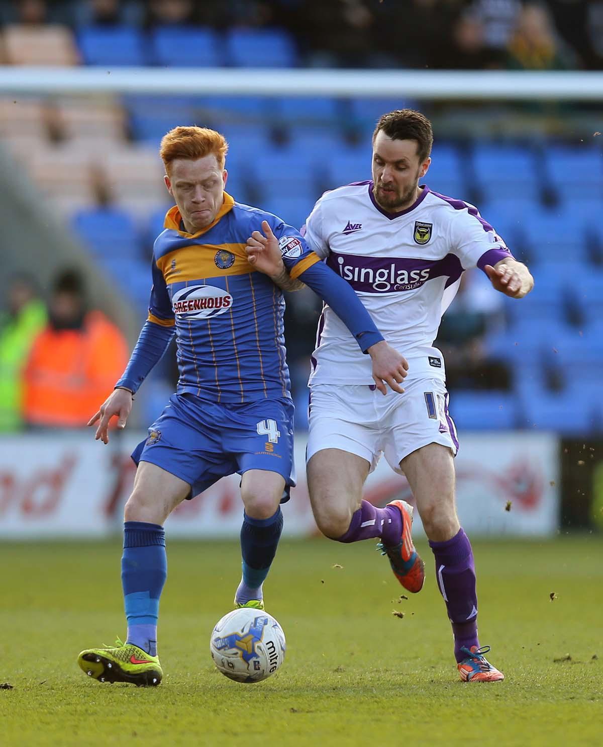 Shrewsbury Town v Oxford United at Greenhous Meadow Stadium on Saturday March 21st 2015. IN PICTURES 