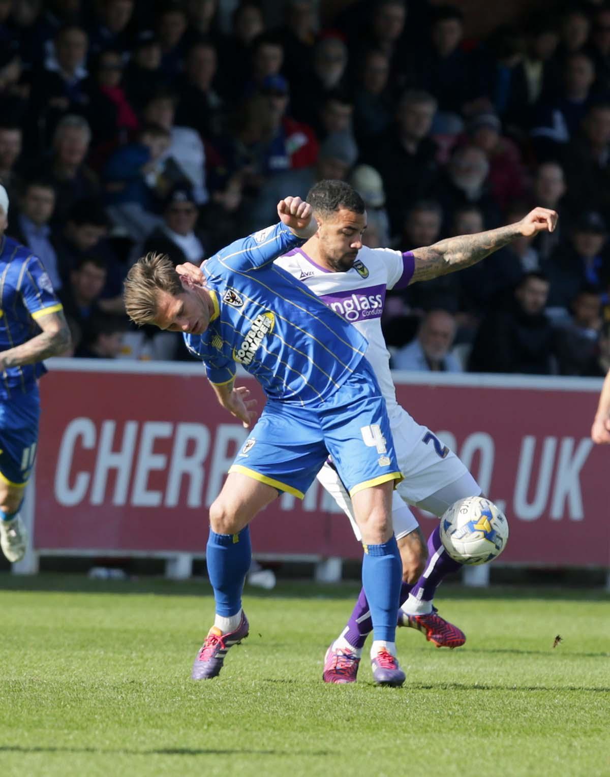 AFC Wimbledon v Oxford United at Cherry Red Records Stadium. Saturday April 11th 2015. IN PICTURES