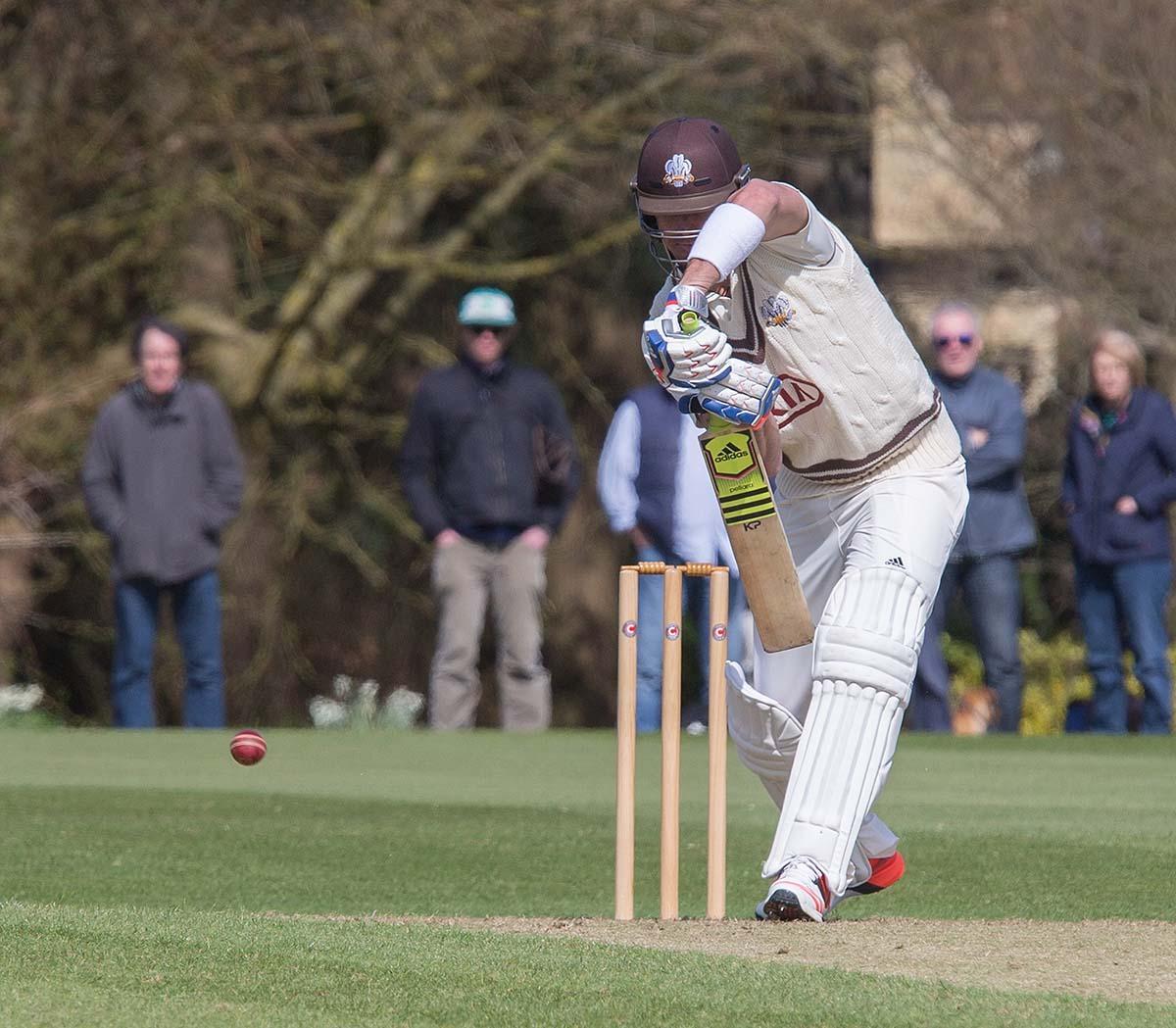 Kevin Pietersen in action during the Oxford MCC Universities v Surrey cricket match in The Parks. Sunday 12th April 2015