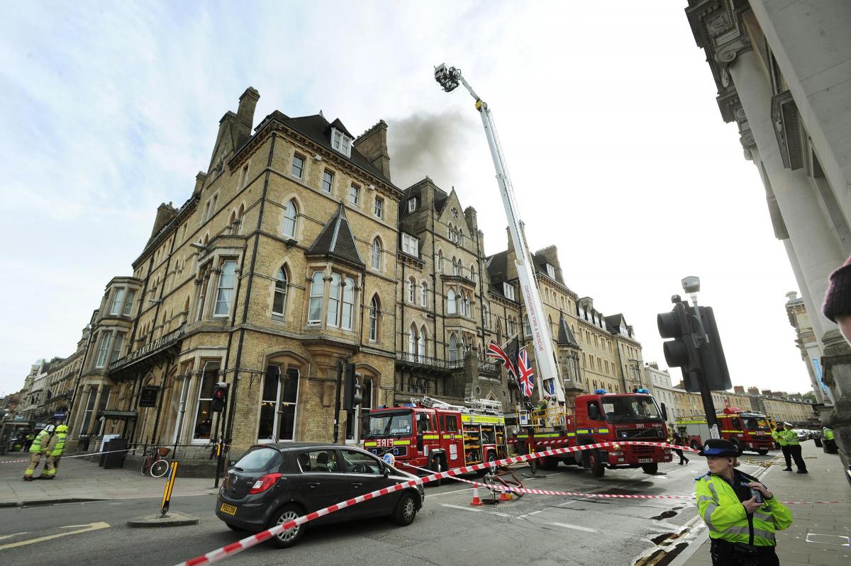 A fire broke out at the Randolph Hotel on Friday, April 17, causing significant damage to the iconic Grade II-listed building