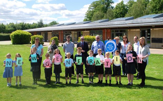 Forward thinking: Bure Park Primary School’s eco team, who have been working with Low Carbon Hub on the solar panel installation