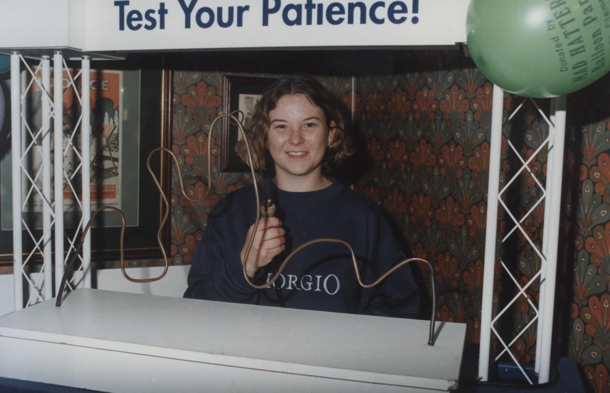 Jackie Morris tests out 'patience' at The Nelson in 1996