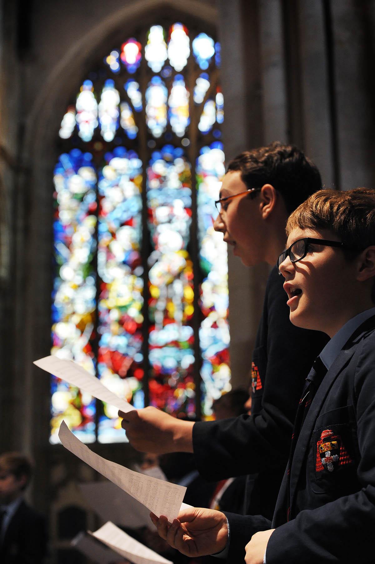 Pictures for around Oxfordshire of the Somme 100th Anniversary Commemorations  Christ Church Cathedral School held a special service to commemorate the Battle of the Somme, 
PIC BY JON LEWIS.