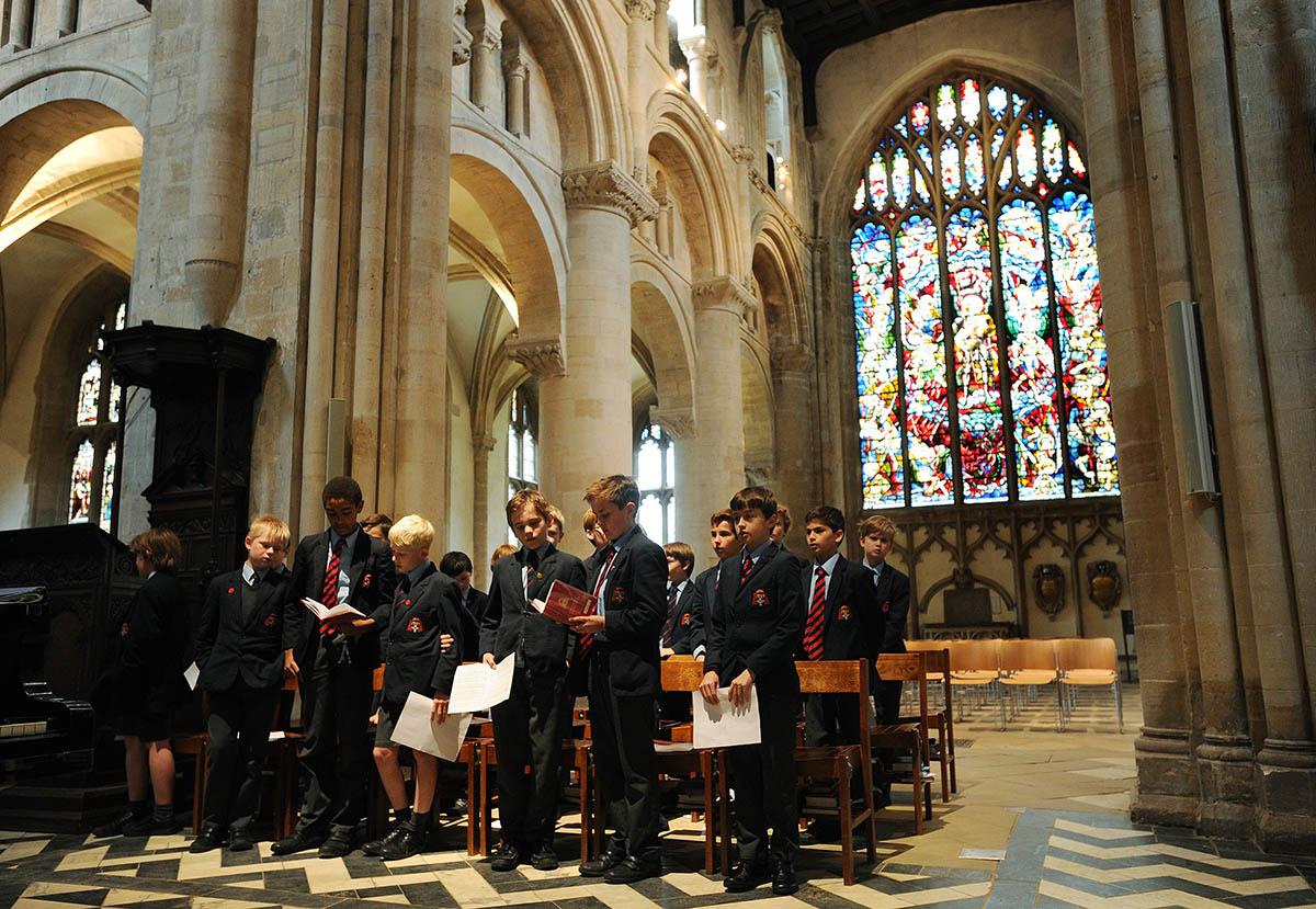 Pictures for around Oxfordshire of the Somme 100th Anniversary Commemorations  Christ Church Cathedral School held a special service to commemorate the Battle of the Somme, 
PIC BY JON LEWIS.