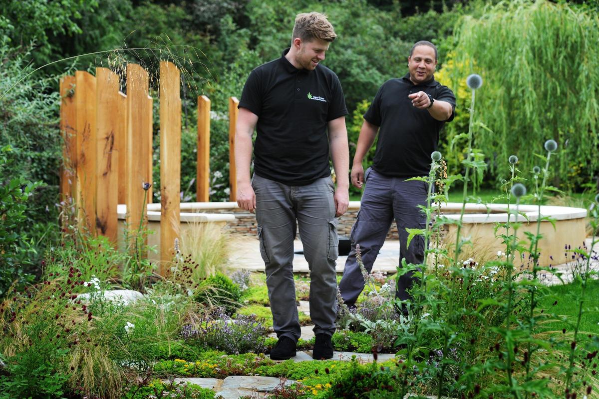 Jack McKenna and Pete Downes in the Kennington garden they designed
