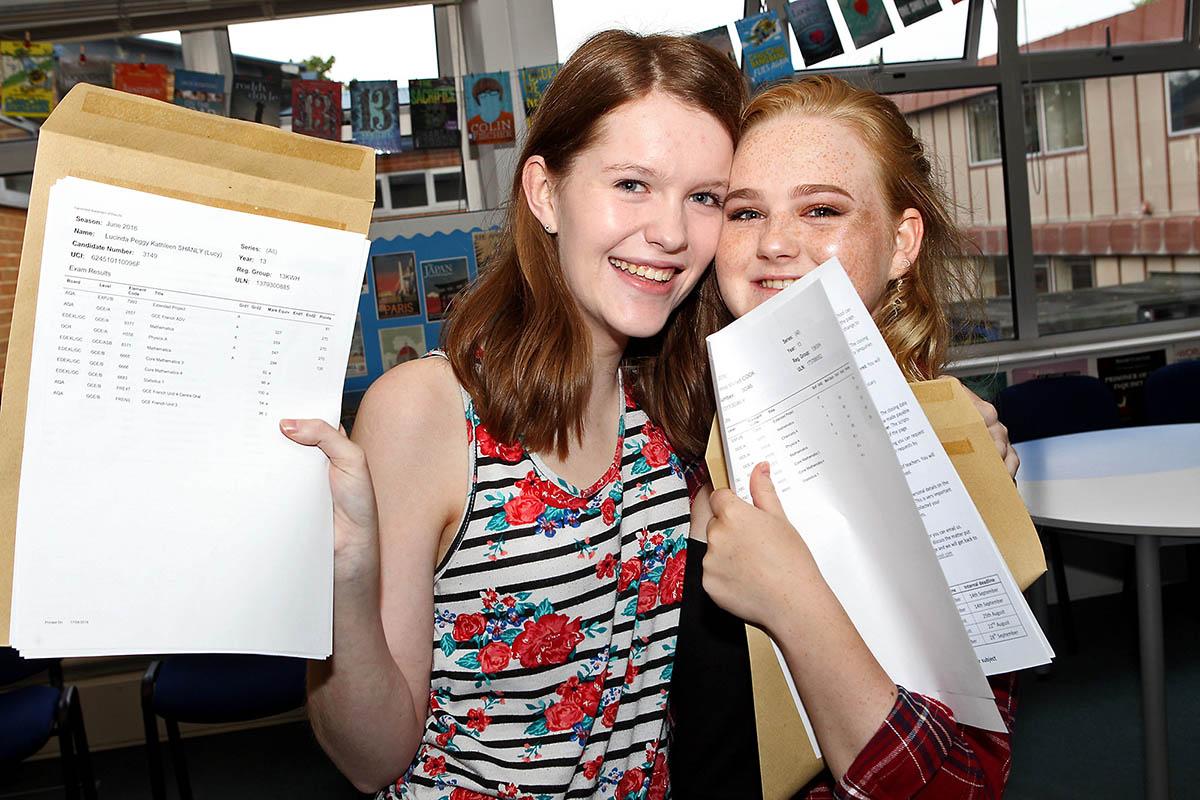Pictures from around Oxfordshire of student receiving their A Level results, Wallingford School.