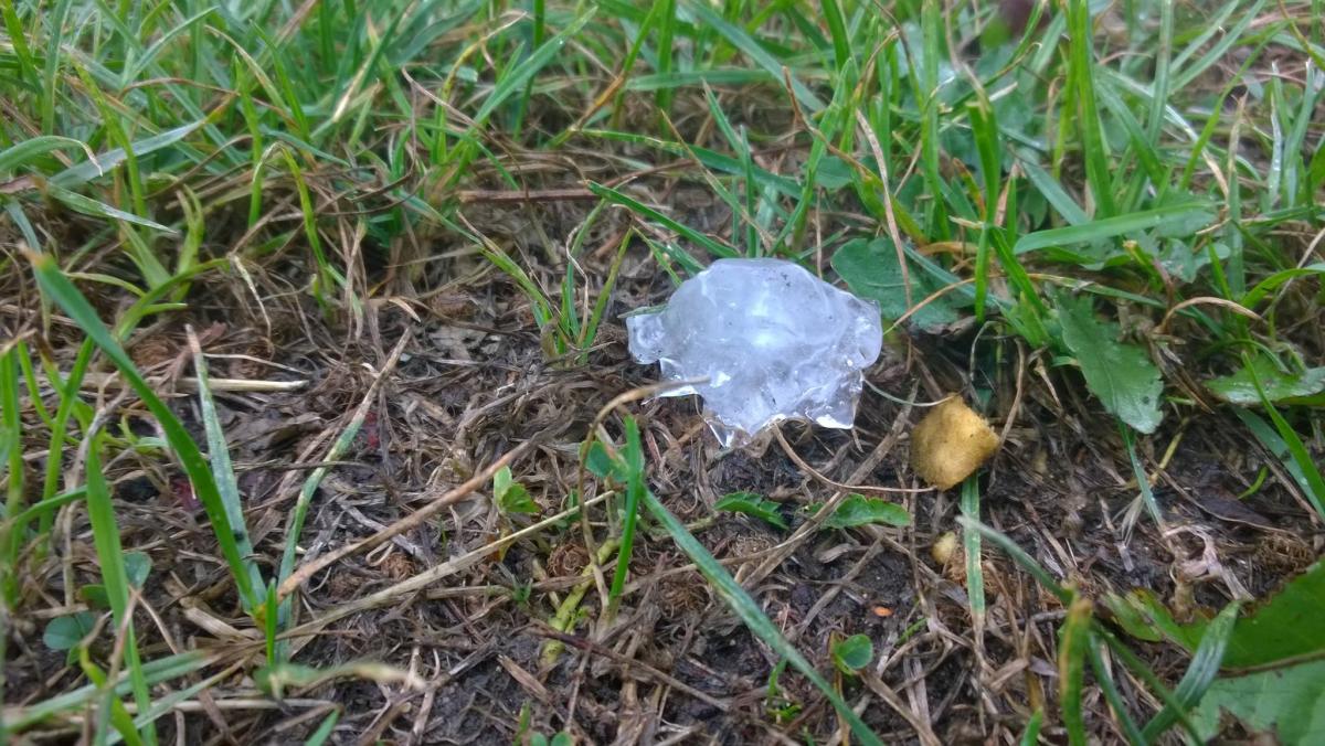 Richard Holmes sent this ethereal shot of a hailstone as it caught the light in Abingdon