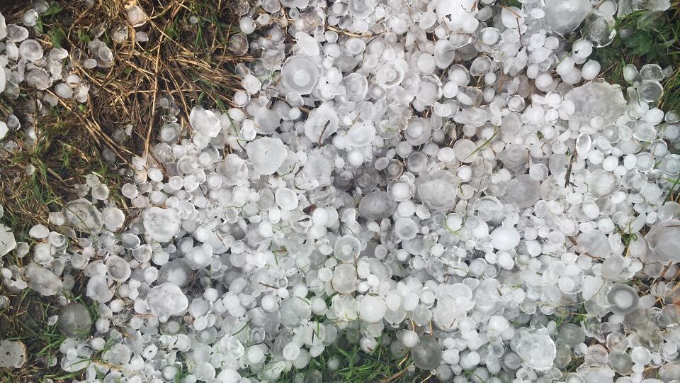 Kylie Louise Graham discovered a mass of hailstones in Abingdon