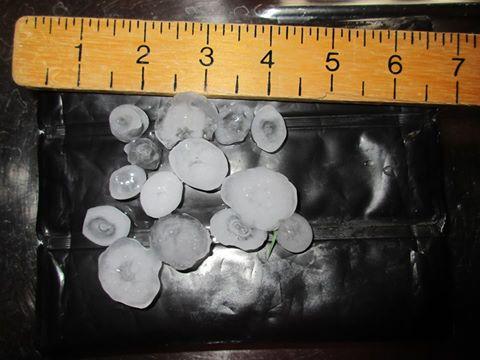 Linda Marshall in Kennington snapped a selection of hailstones next to a ruler