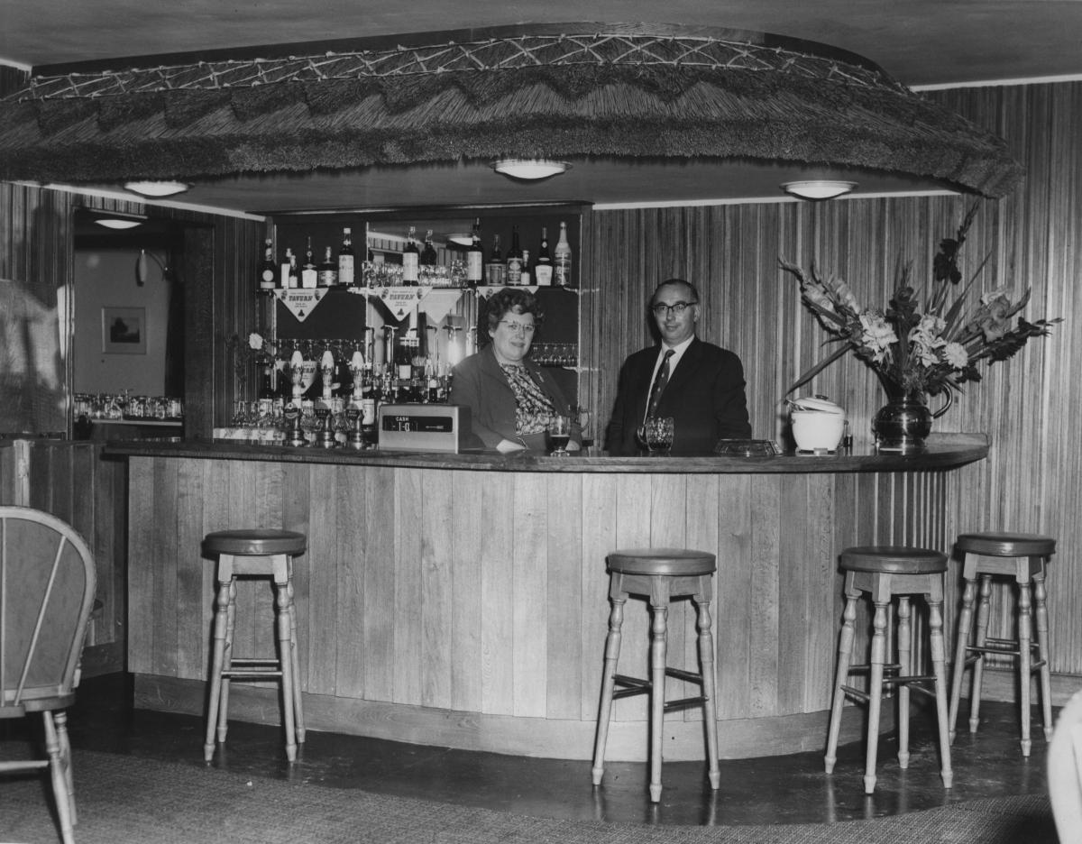Mr and Mrs A B Salvetti, the new hosts at the new pub the Fairview Inn, Glebelands, Headington which was opened 1959