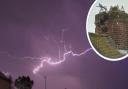 A lightning strike in Oxfordshire has shattered a chimney.