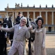 Alan Carr and Michelle Ogundehin outside Blenheim Palace.