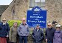 Local pensioners and grandparents of pupils.  Alec Chambers (centre), 98,  spent all his junior school days there