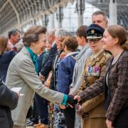 The Princess Royal at London Paddington to see a train named in her honour