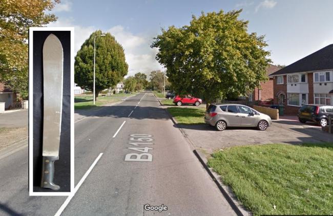 A file photo of a machete and Marsh Lane in Oxford. Picture: Google Maps