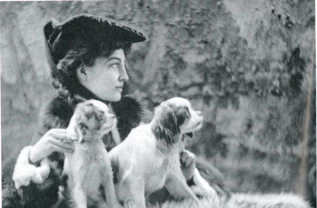 Gladys Deacon with her dogs. There was trouble at Blenheim when she turned apartments into kennels
