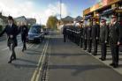 The honour guard outside Didcot Fire Station