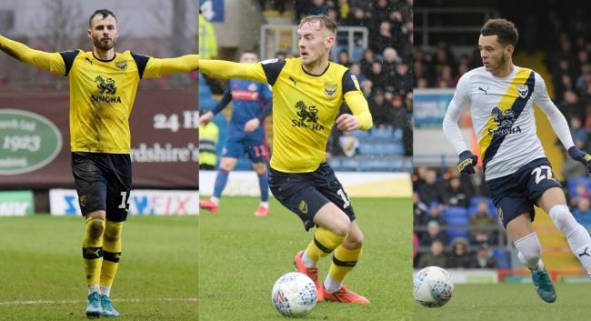 Oxford United have concerns over (from left) Anthony Forde, Mark Sykes and Nathan Holland   Pictures: David Fleming