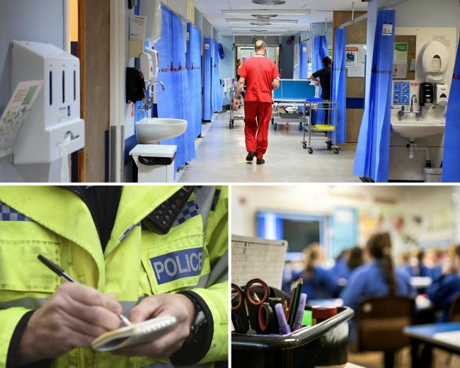 NHS staff, police and school staff are included. Pictures: PA