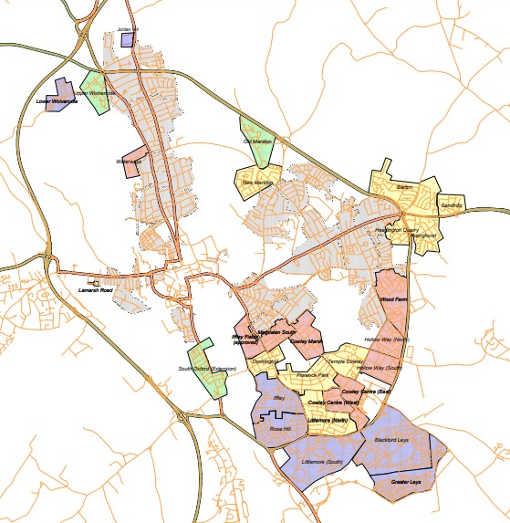 A map of planned Controlled Parking Zones in Oxford. Picture: Oxfordshire County Council