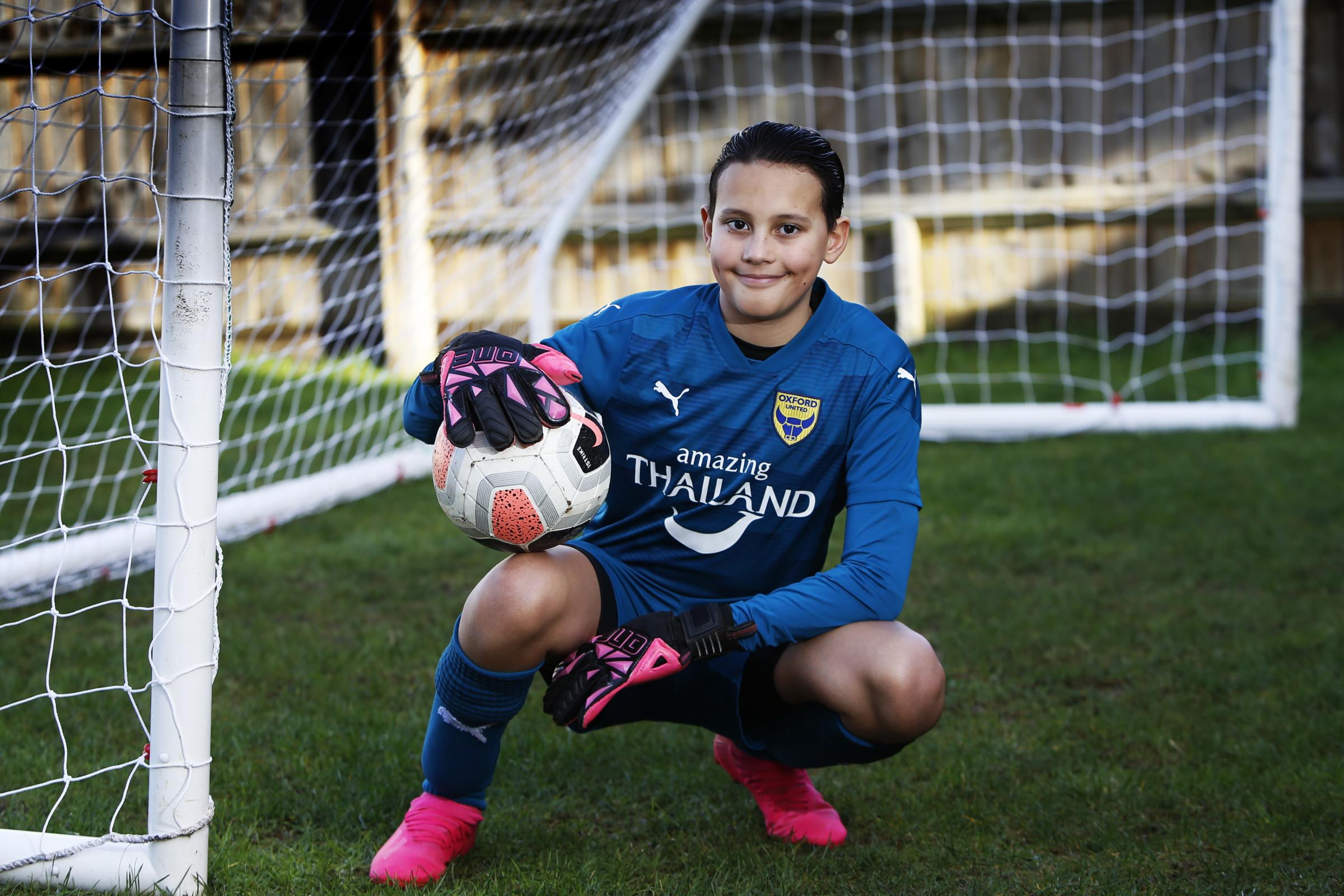 Young Oxford United goalkeeper Jayden Garthwaite is raising awareness for mental health.02/02/2021.Picture by Ed Nix..
