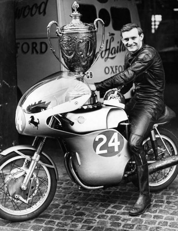 Mike with the Mellano Trophy he won at Silverstone in 1960