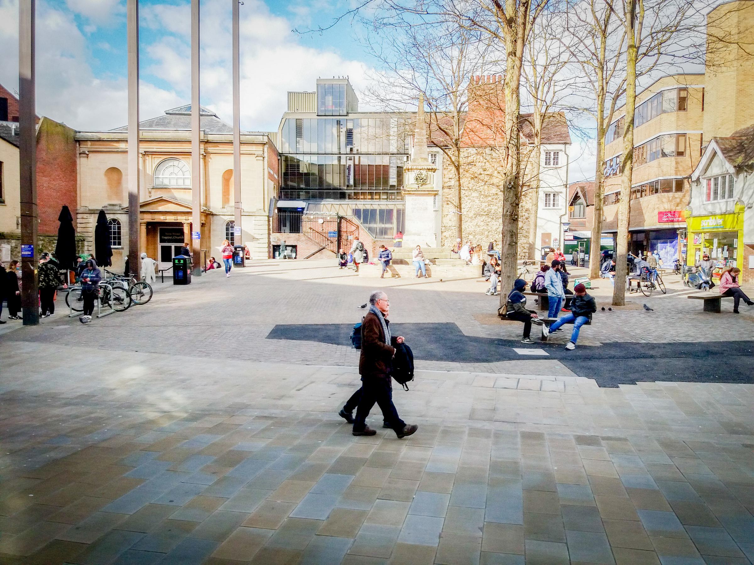 Bonn Square, Oxford, on Friday, February 26, 2021, during the third coronavirus lockdown. Picture: Pete Hughes