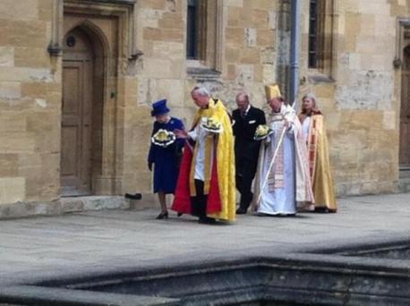 The Queen walks to the Maundy Thursday service at Christ Church Cathedral in 2013 