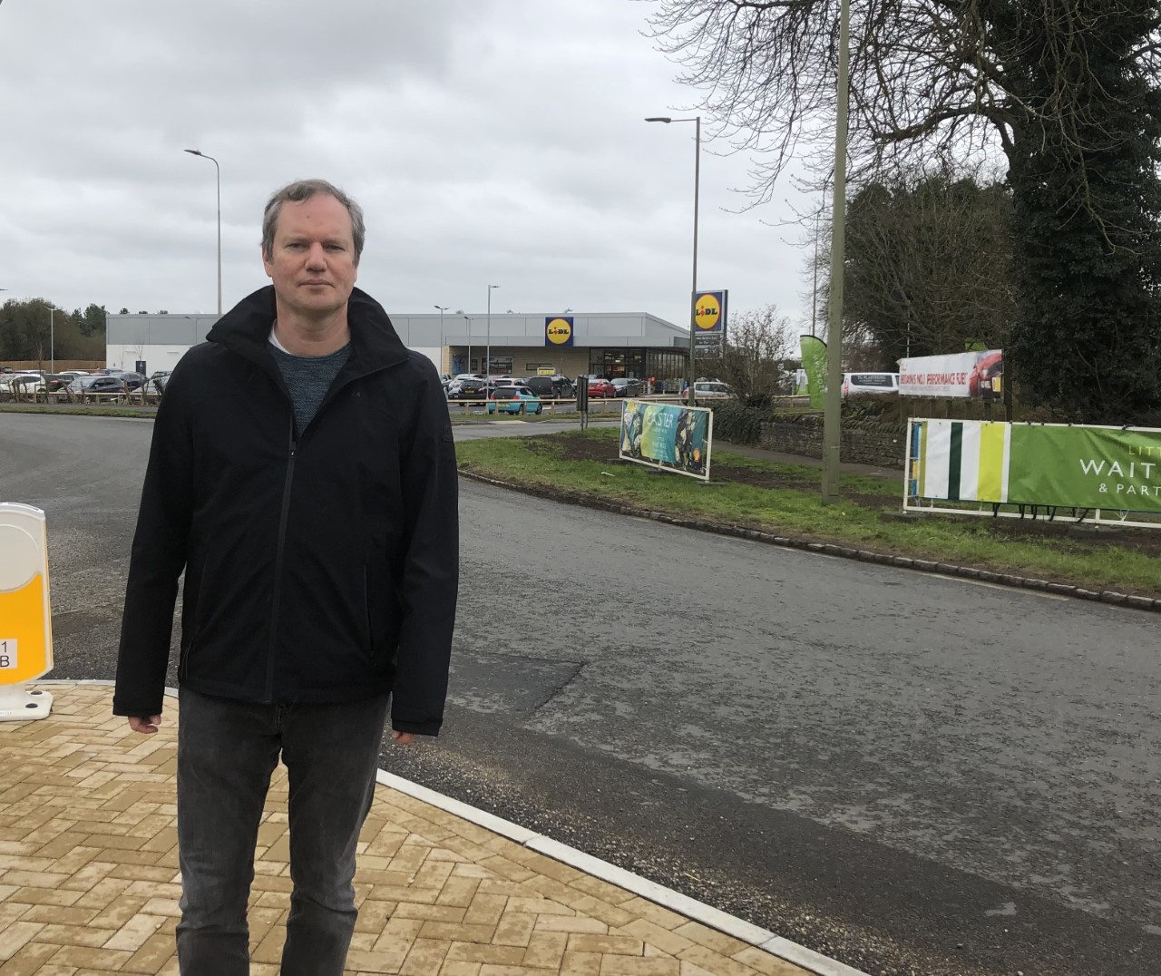 Andrew Prosser at one of the crossings to the Lidl store