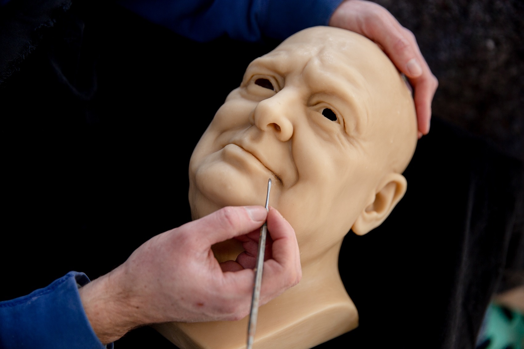 A close-up of a new waxwork of Winston Churchill Picture: Mino Milanovic