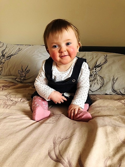 Grace, the one-year-old niece of Kidlington ex-firefighter Mick Dunn, who is planning a charity walk in her honour at Blenheim Palace on June 5, 2021. Picture supplied by family