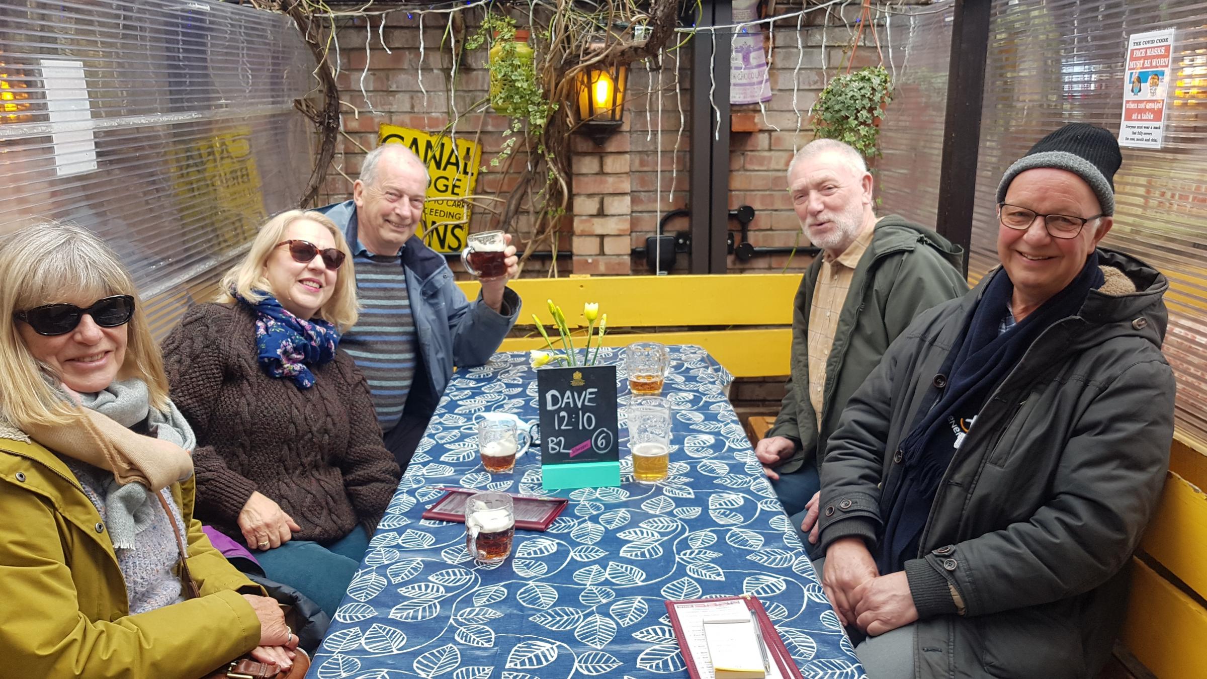 Oxford CAMRA members including Dave Richardson right at The Rose & Crown in North Parade Avenue 