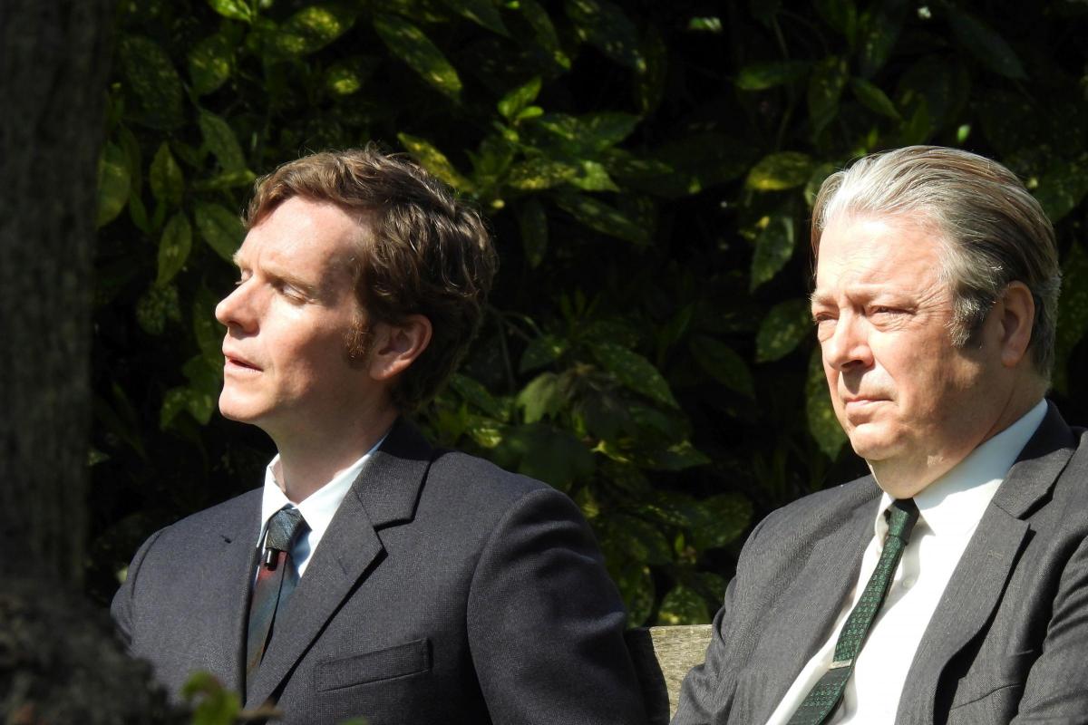 Shaun Evans and Roger Allam on the set of Endeavour in Oxford Photos: Lorna Marie Kemble