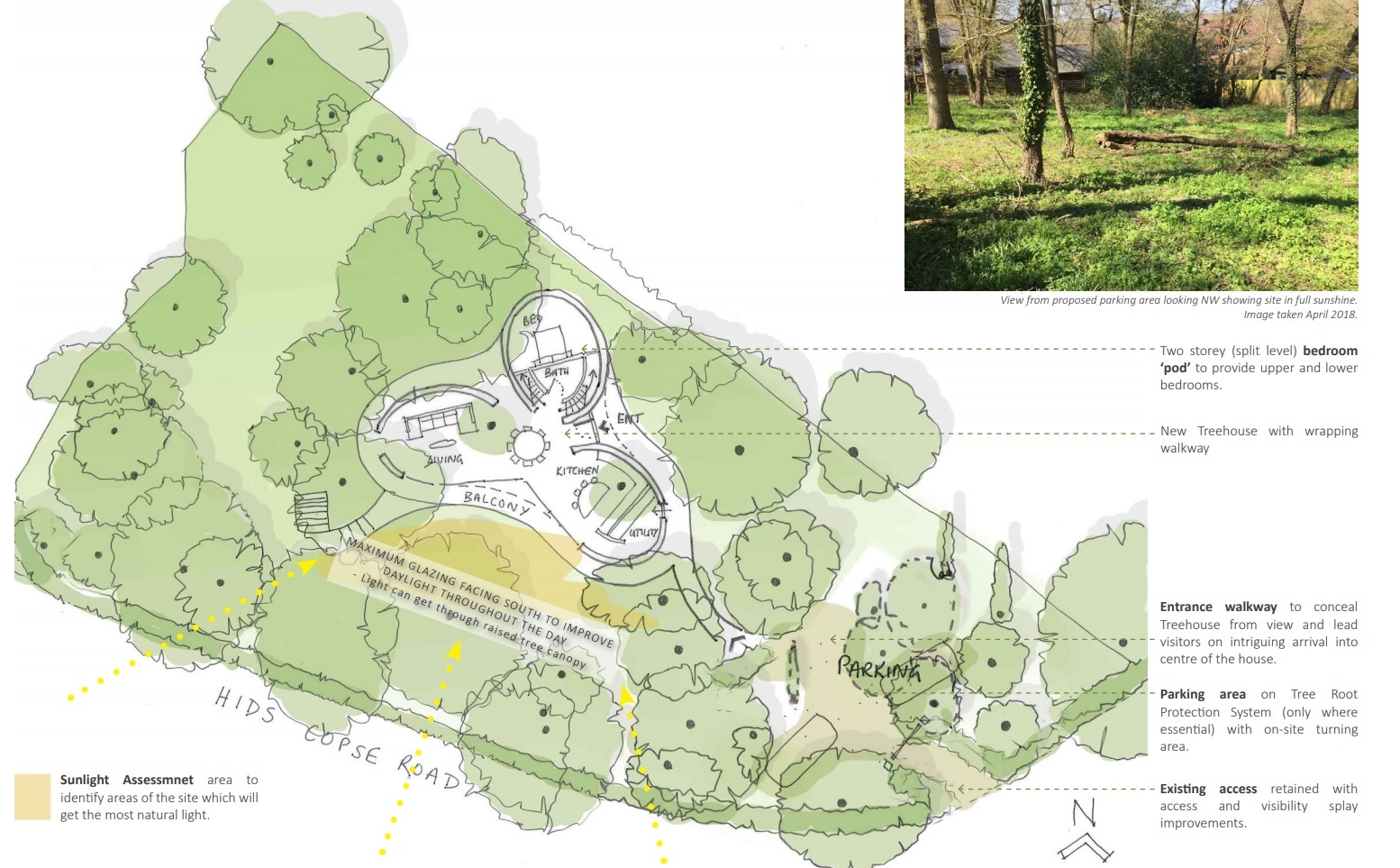 The exact location of the tree house on the Cumnor Hill woodlands Picture: Western Design Architects