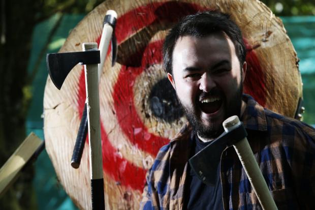 In action at the Ridgeway View axe Throwing Range. Picture by Ed Nix