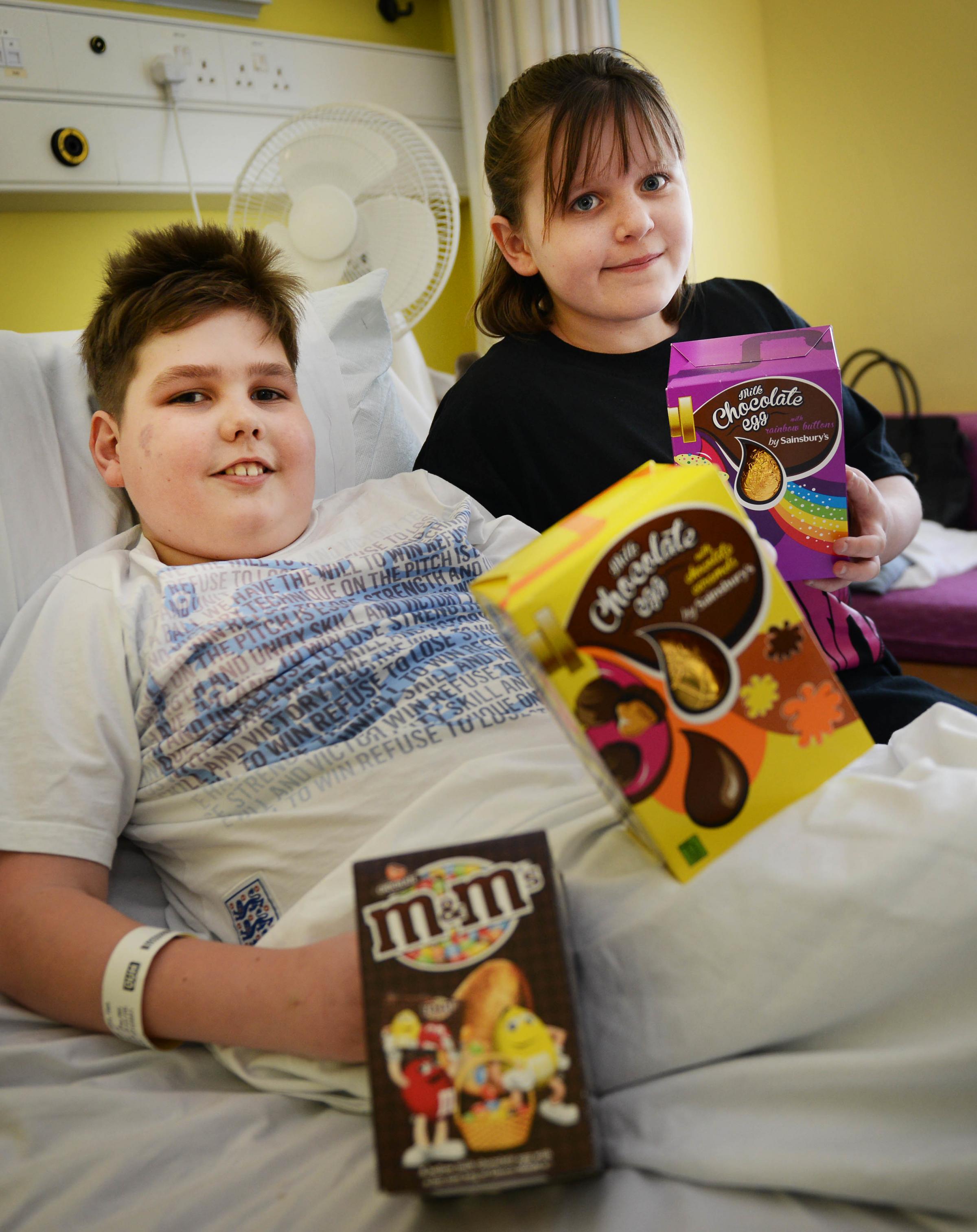 Mikayla took Easter eggs to patients at Oxford Childrens Hospital in 2015.