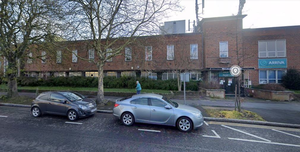 Pictured is Marchwood House - locally listed former offices which would be demolished along with the bus garage behind. Credit: Google Street View 