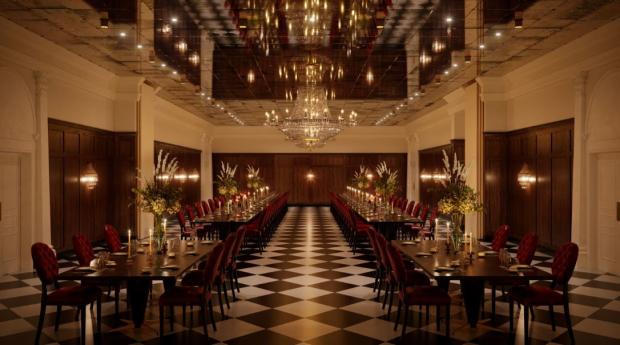 Oxford Mail: How the ballroom will look at the Randolph Hotel Picture: Graduate Hotels