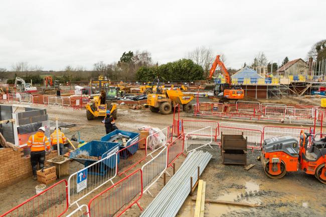 Works taking place on a busy construction site. keith mindham