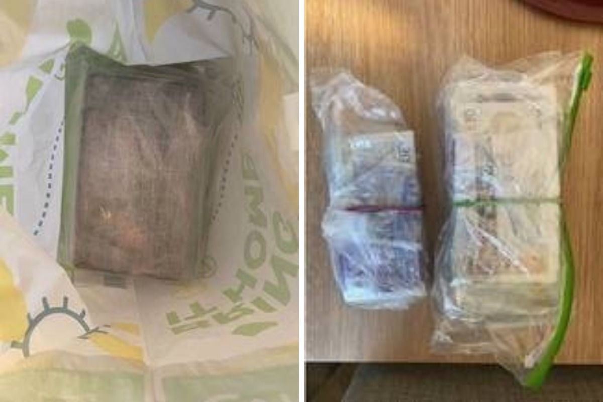Drugs (left) and cash found at Gloria Murrays Oxford home Picture: TVP