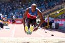 Nathan Douglas competes in tomorrow’s British Athletics Championships triple-jump final as he targets a spot at a third Olympic Games Picture: Martin Rickett/PA Wire