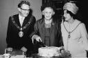 Lady Townsend, centre, pictured with the Lord Mayor and Lady Mayoress, Alderman Percy Bromley and Mrs Mary Bromley, at her 80th birthday party in 1969