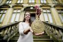 Museum of the History of Science in Oxford reopens. Curator Federica Gigante,outside the museum, holds up  a astrolabe, one of the many curiosities found within the museum.Picture by: David Fleming