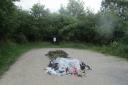 Fly tipping at RSPB reserve at Otmoor Lane, Beckley. 
