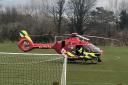 Air ambulance spotted on Our Lady's Abingdon playing field.
