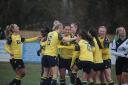 Oxford United Women players celebrate during their win against Plymouth Argyle. Picture: Darrell Fisher